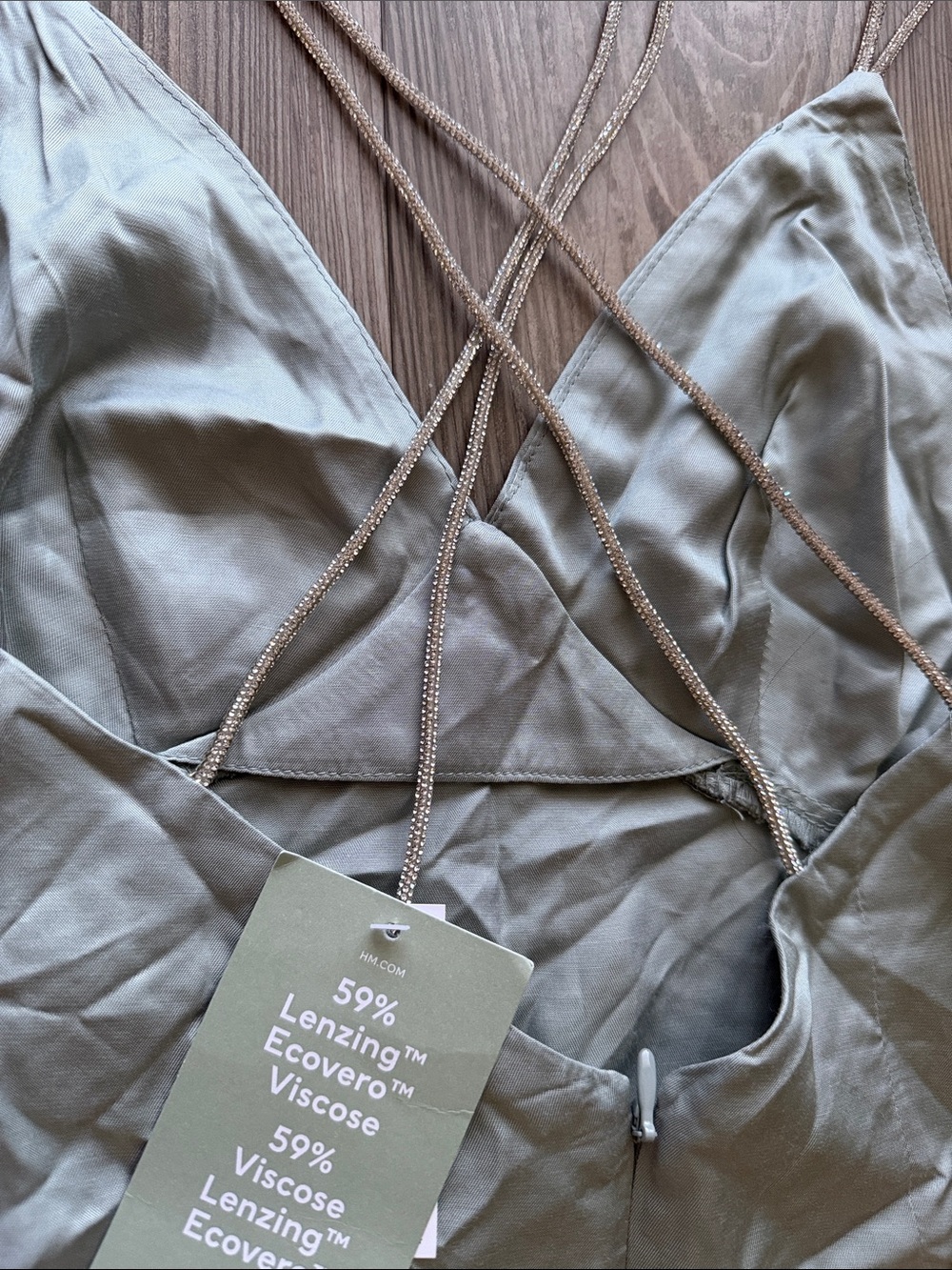 H&M Light Sage Green Strappy Slip Dress - Picture 3 of 3